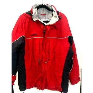 Columbia Sportswear Red /Black Winter Coat Jacket Mens Ski Snowboarding Sz Large